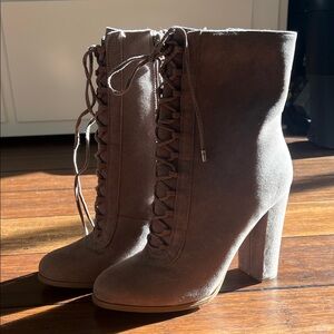 Brown Lace-Up Ankle Boots